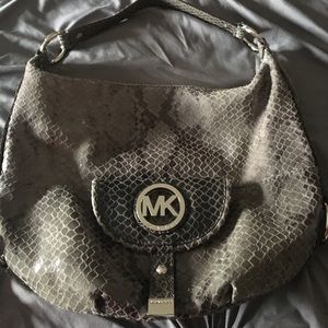 Michael Kors Gray snakeskin hobo